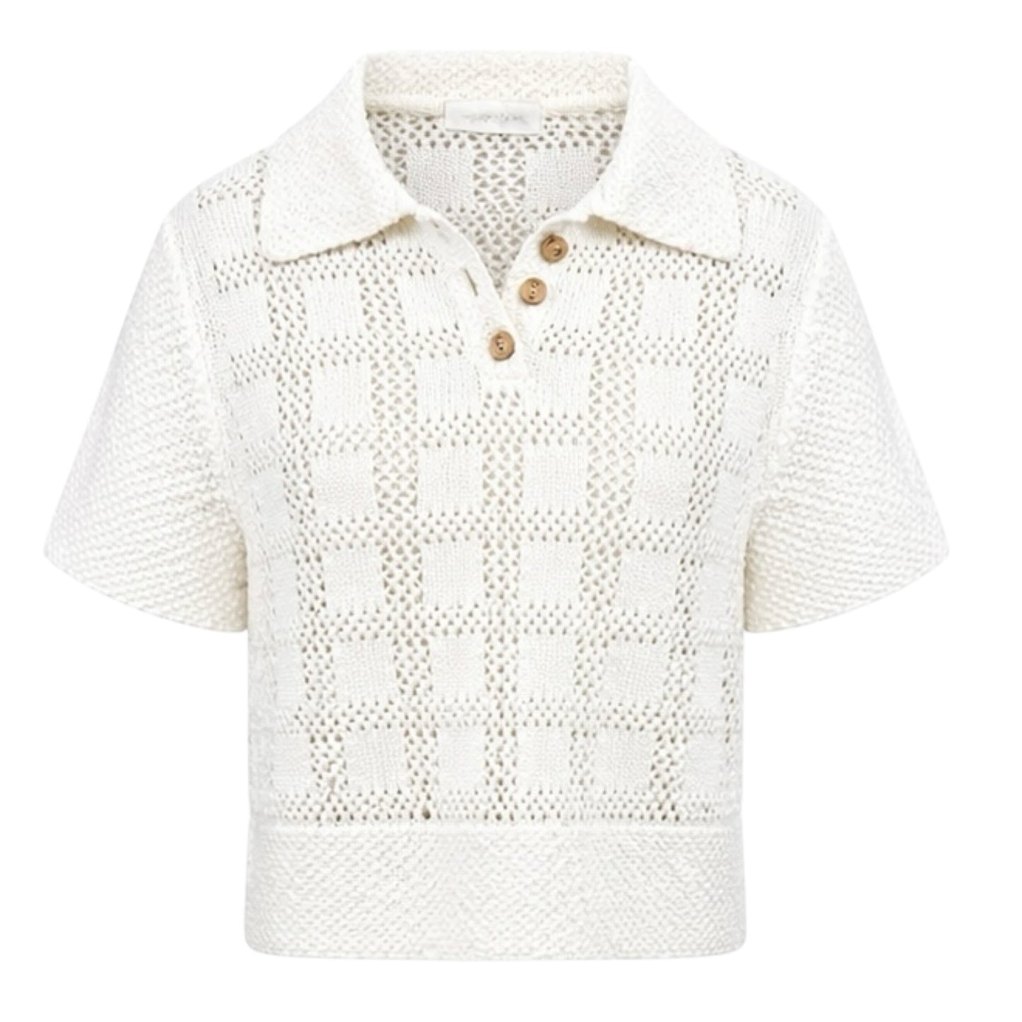 Crochet Check Polo Top size 2