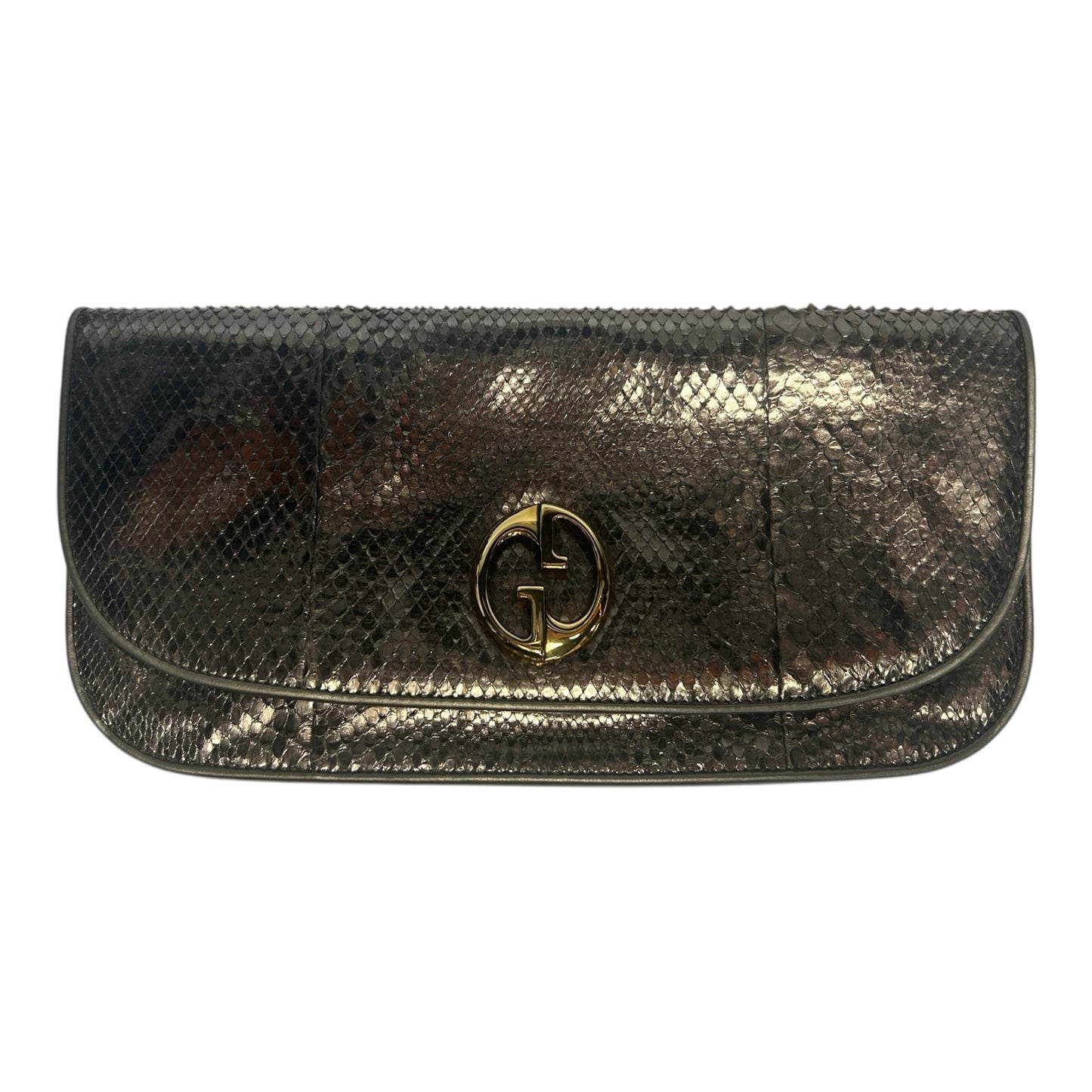 Vintage Metallic Python Clutch