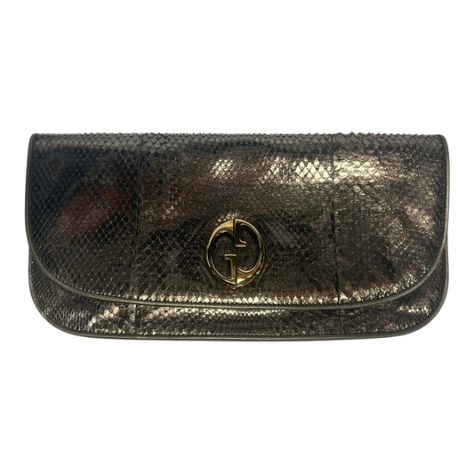 Vintage Metallic Python Clutch