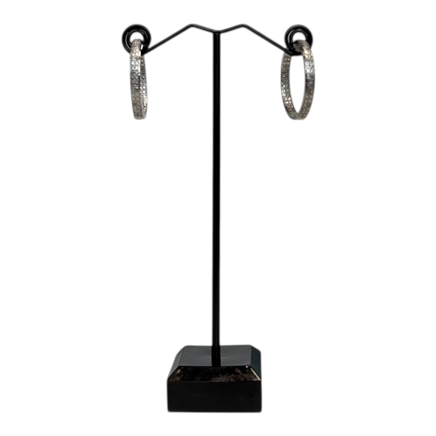 925 Hoops with Diamonds New with Tags