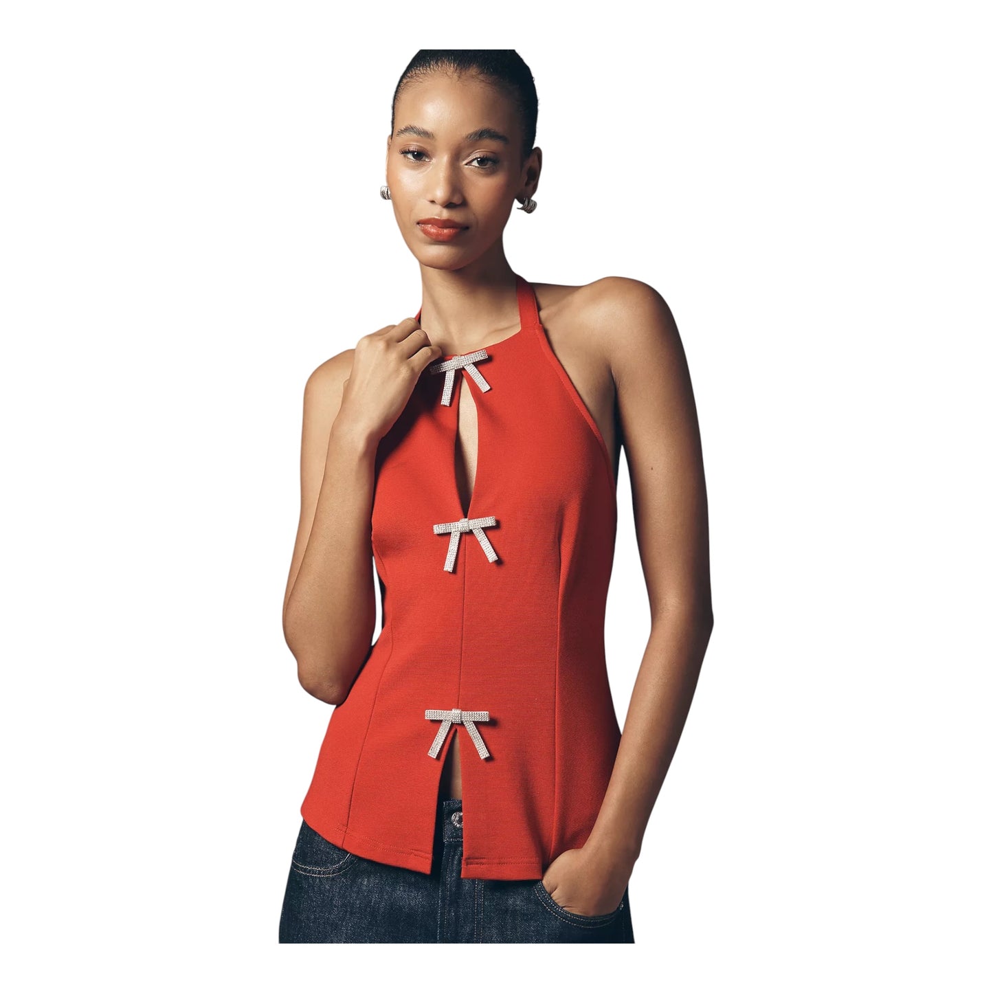 Bow Embellished Tank Top size Small