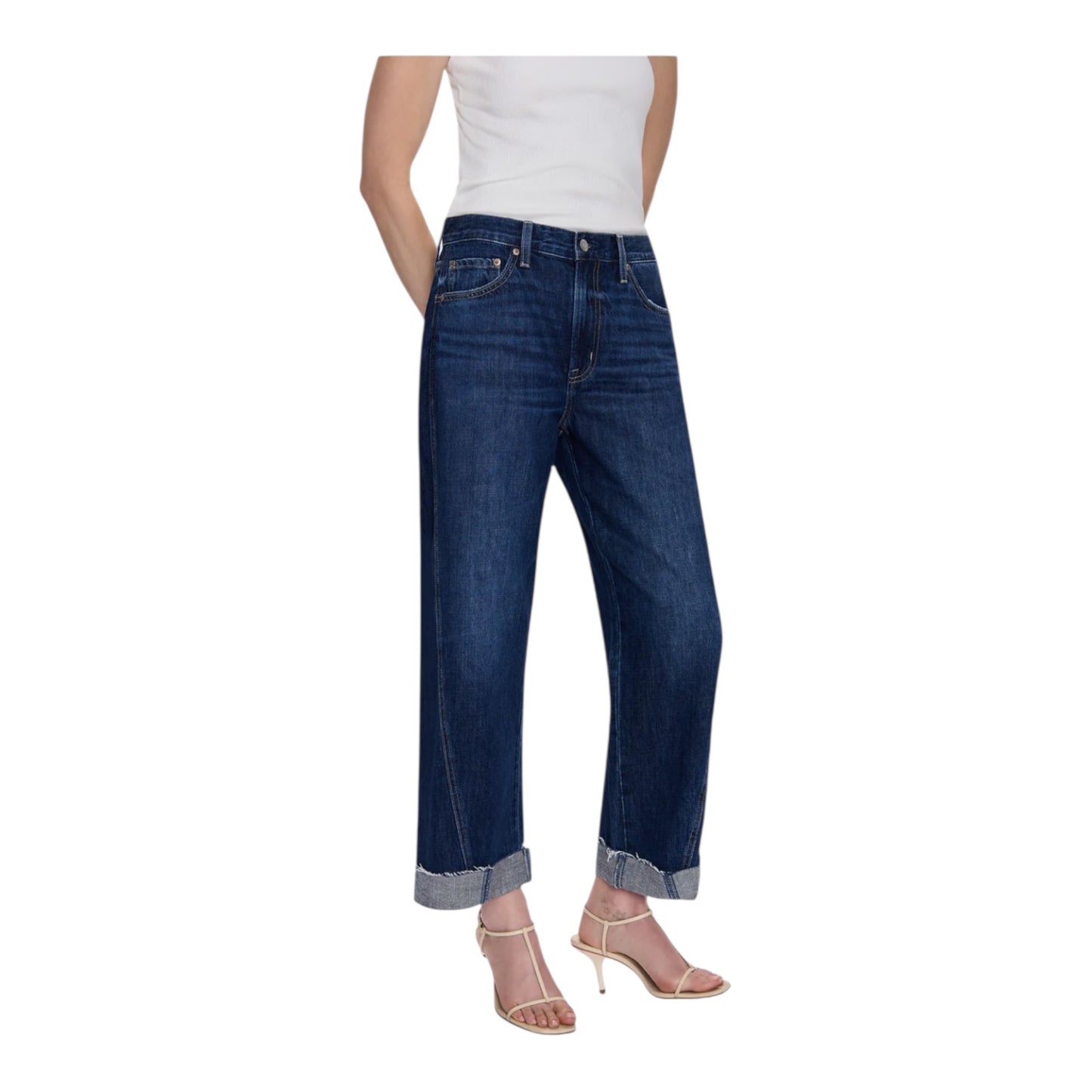 Kacey Mid Rise Cuffed Straight Jean size 29