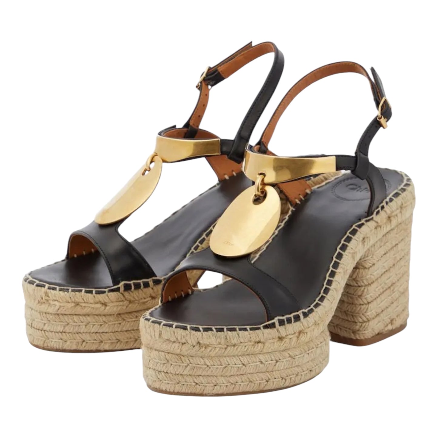 Pema Leather Espadrille Platform Shoes size 8