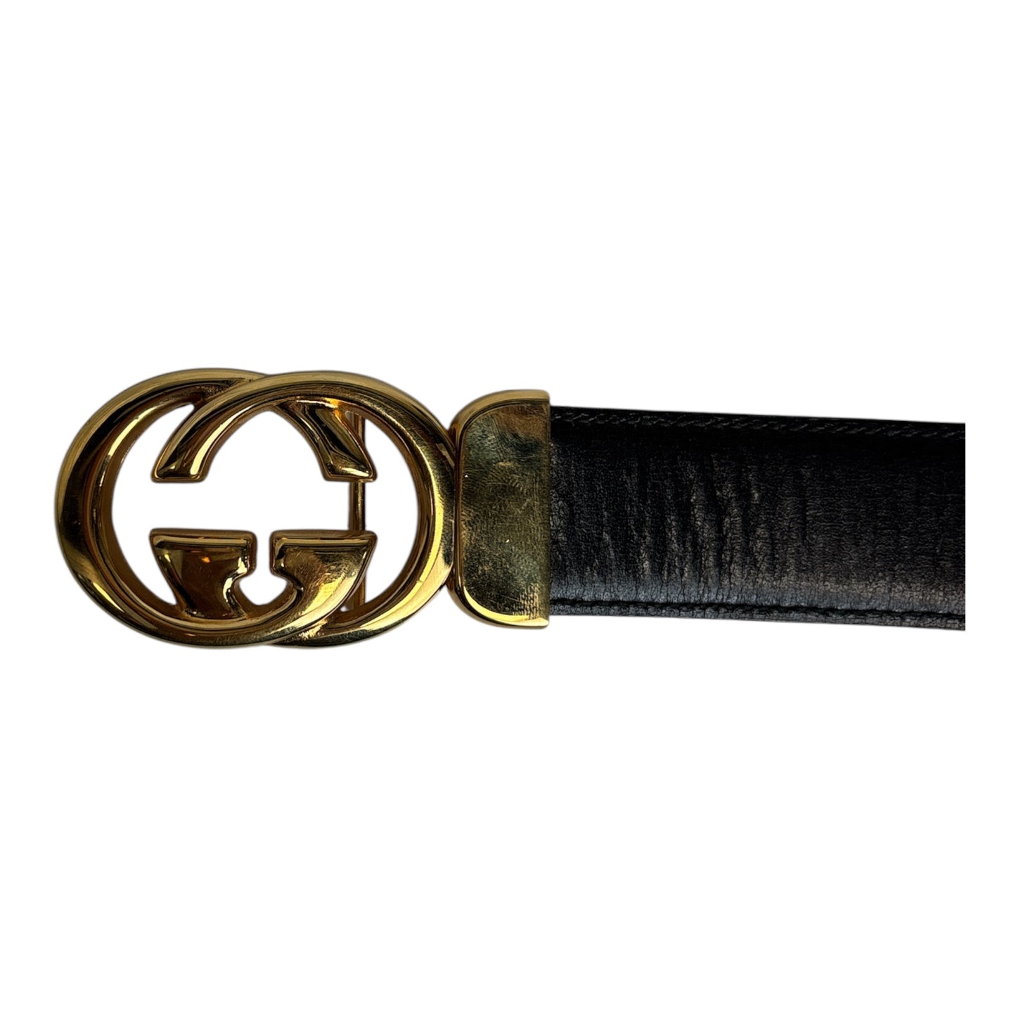 Interlocking G Leather Belt size 90