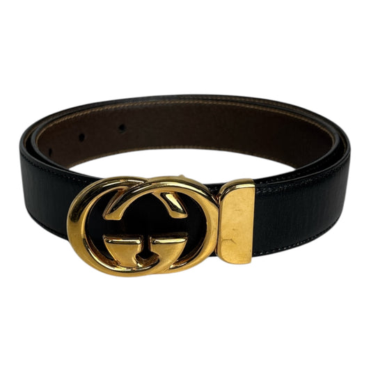 Interlocking G Leather Belt size 90