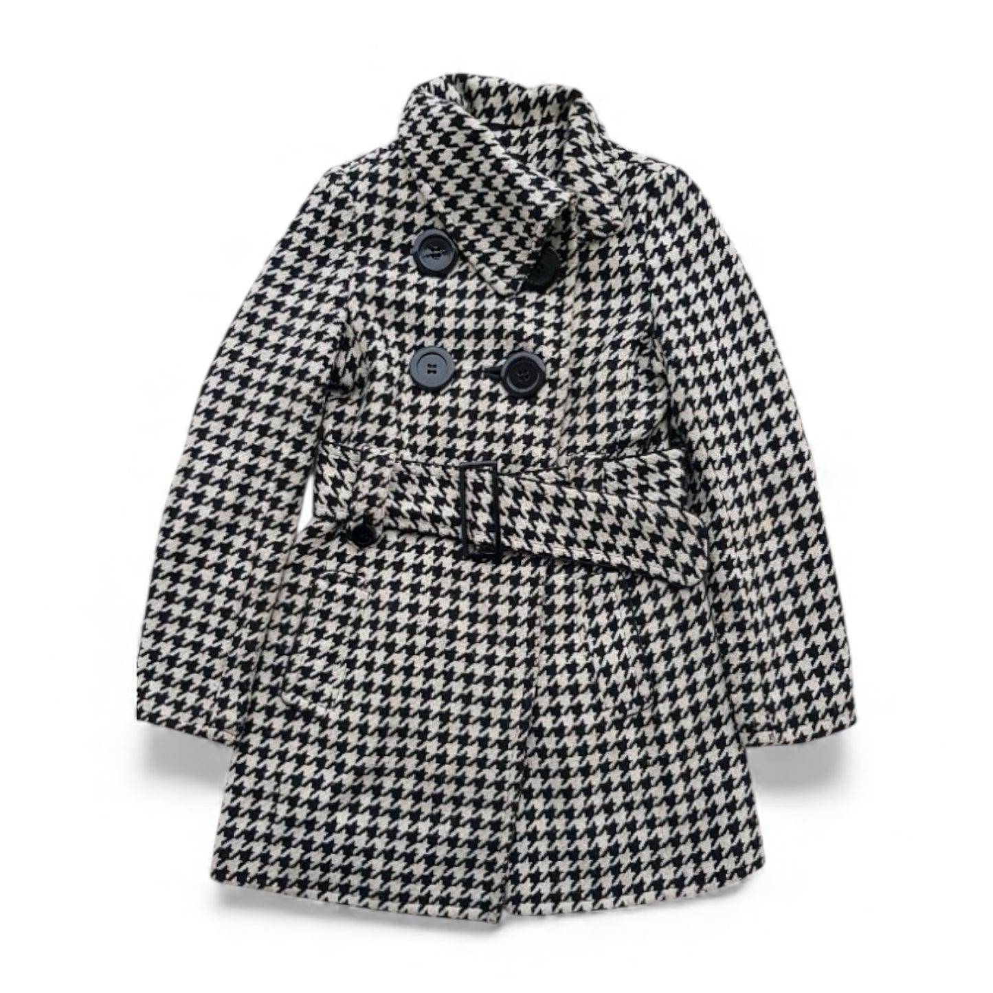 Belted Houndstooth Coat size M