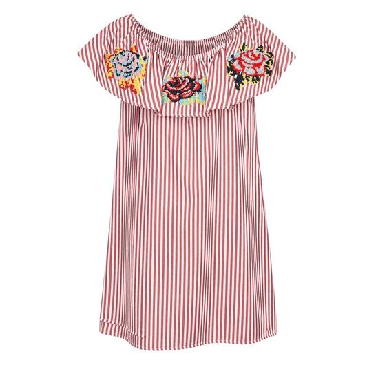 Off-Shoulder Embroidered Dress size L