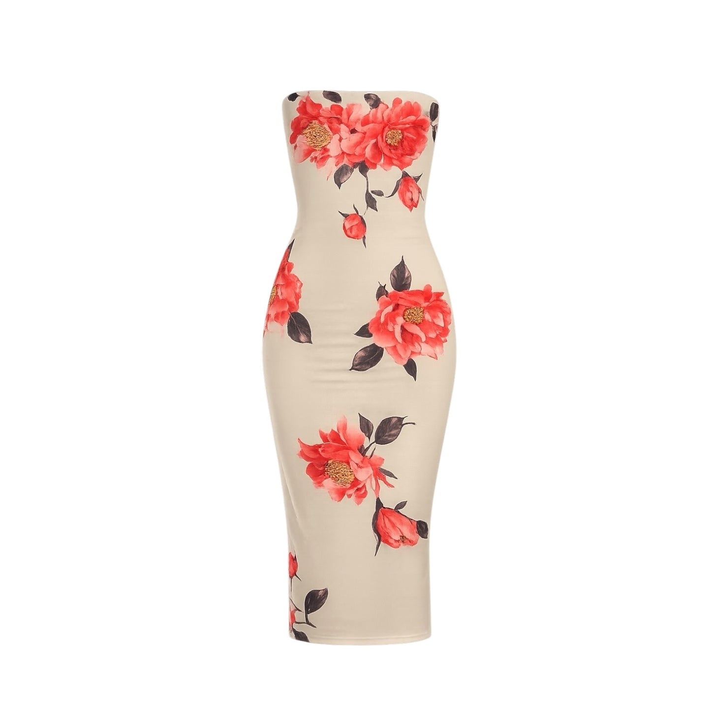 Strapless Floral Bodycon Dress size XS