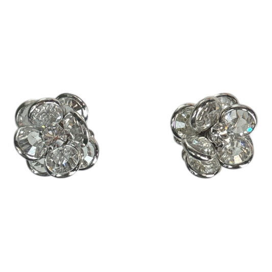 3D Crystal Flower Earrings