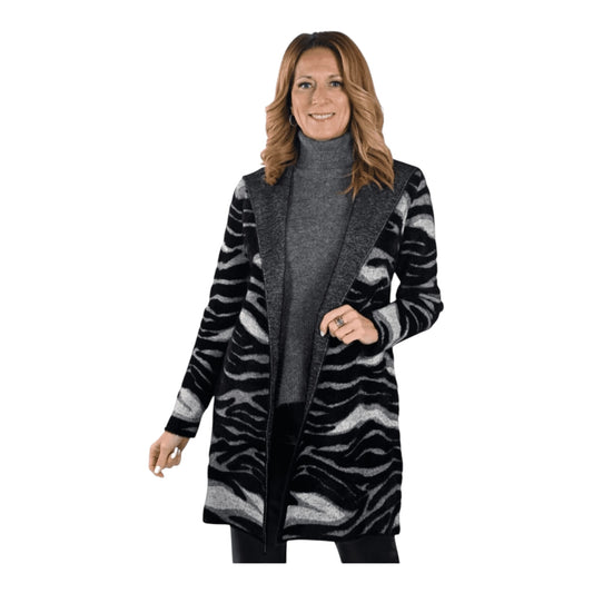 Zebra Hooded Cardigan size XXL NWT