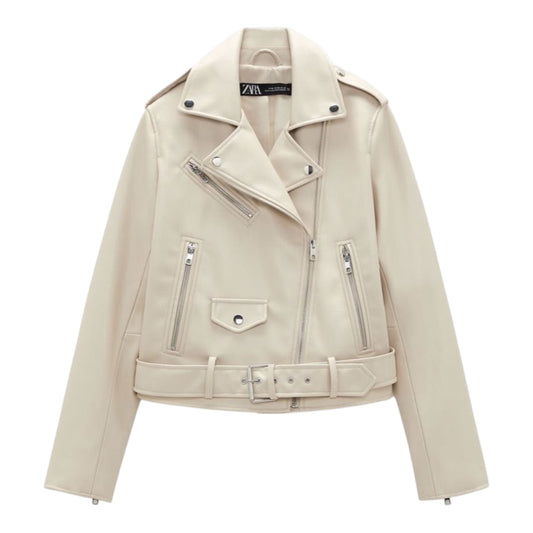 Faux Leather Biker Jacket size Medium