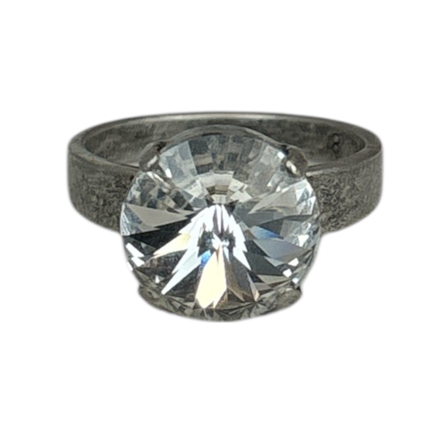 Clear Rivet Ring size 8