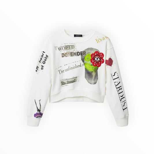 Cropped Graphic Statement Sweatshirt size XS