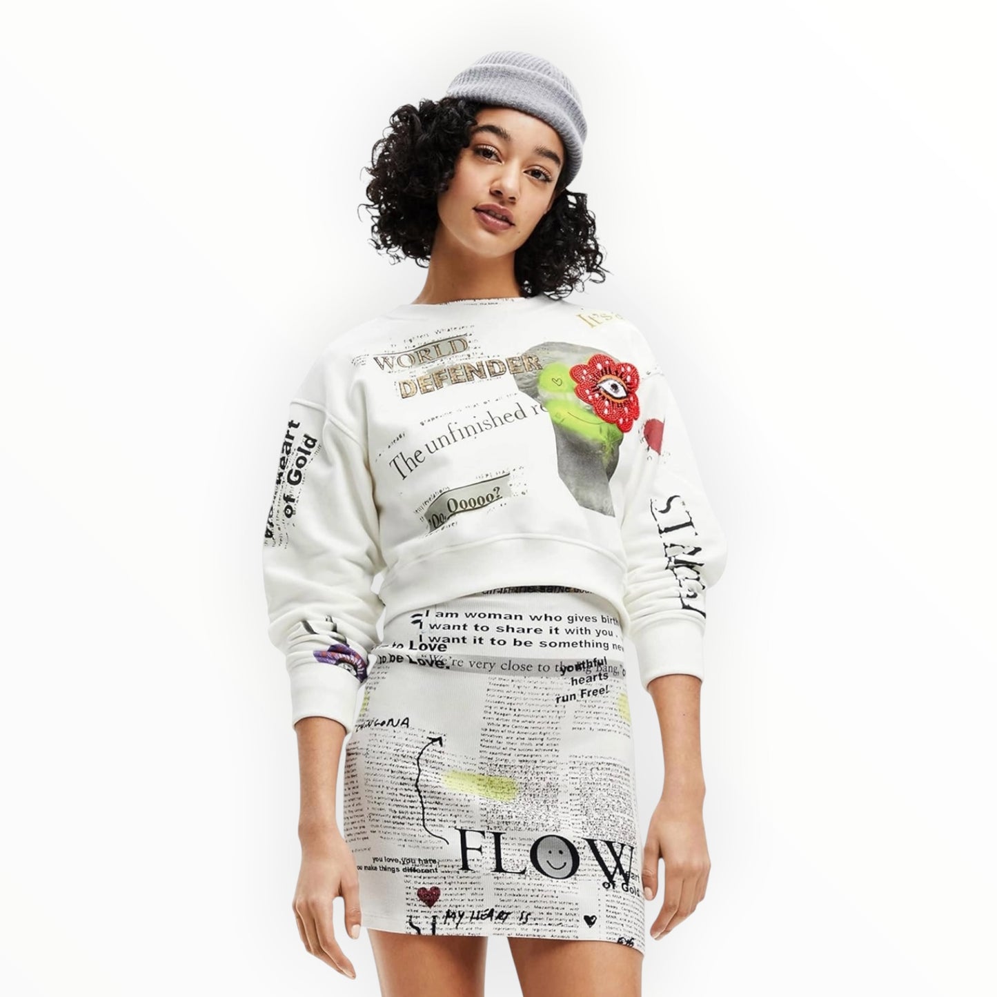 Cropped Graphic Statement Sweatshirt size XS