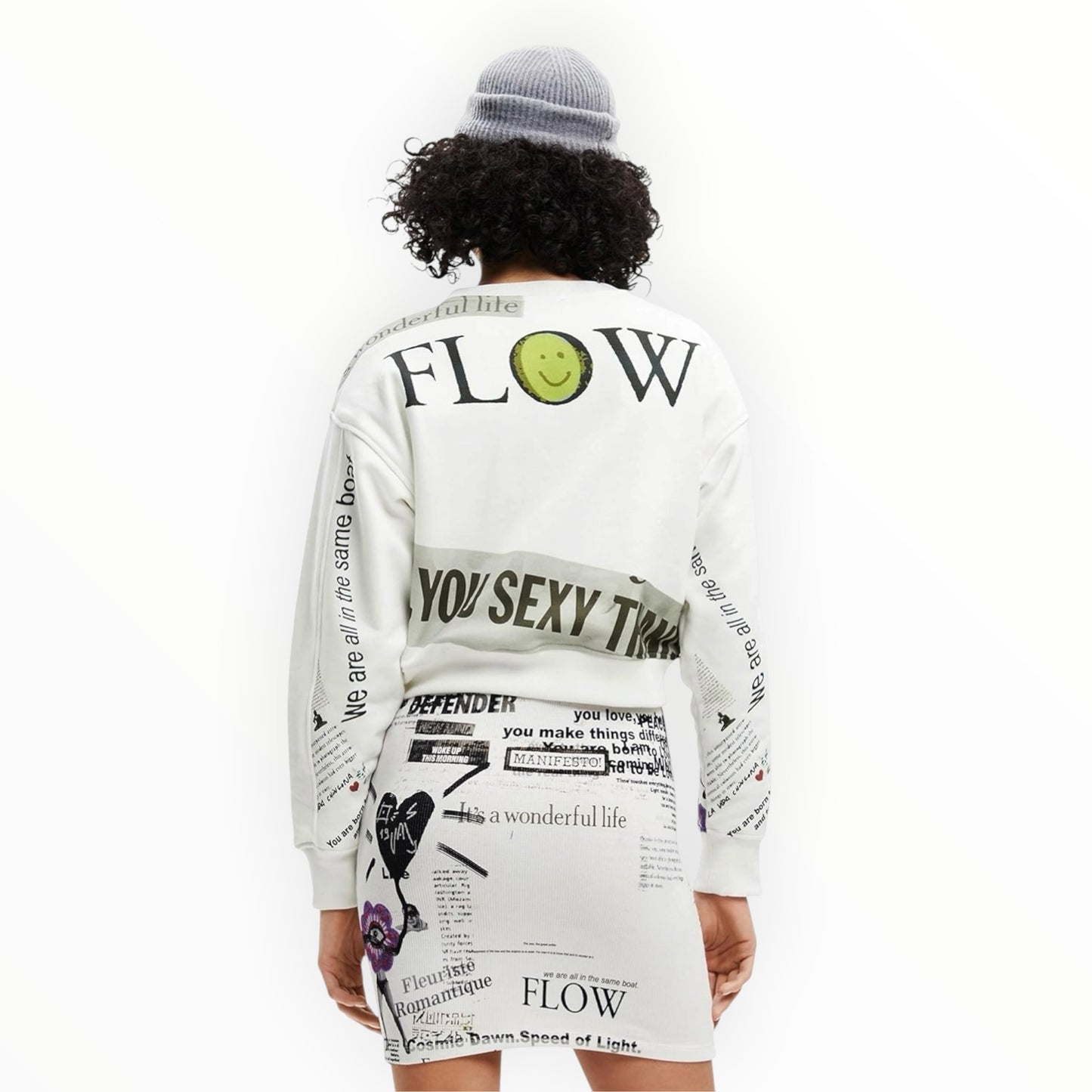 Cropped Graphic Statement Sweatshirt size XS