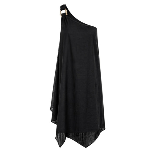 Asymmetric One-Shoulder Draped Dress size S