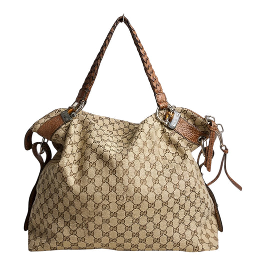 Large GG Canvas Bamboo Bar Tote Bag