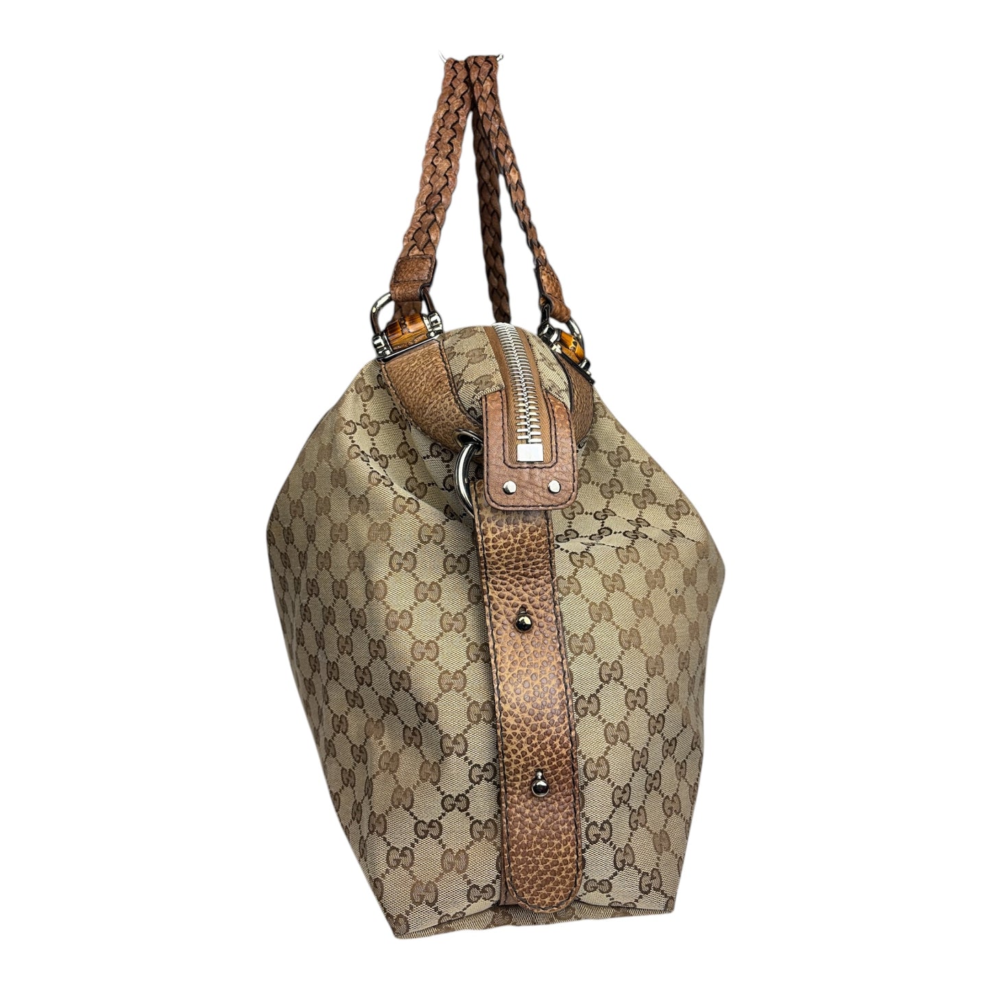 Large GG Canvas Bamboo Bar Tote Bag