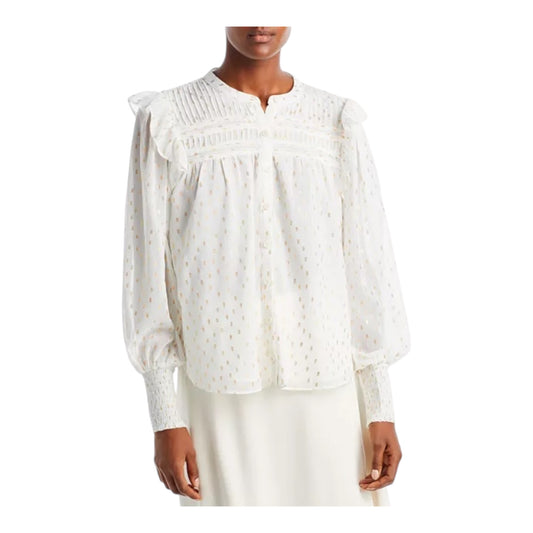 Metallic Dot Print Flutter Blouse size XSmall