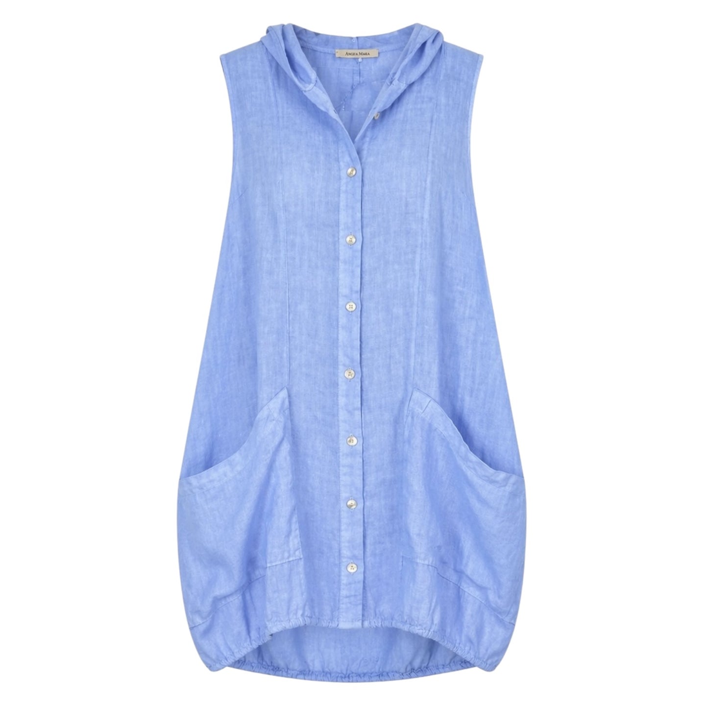 Hooded Linen Tunic Top size S