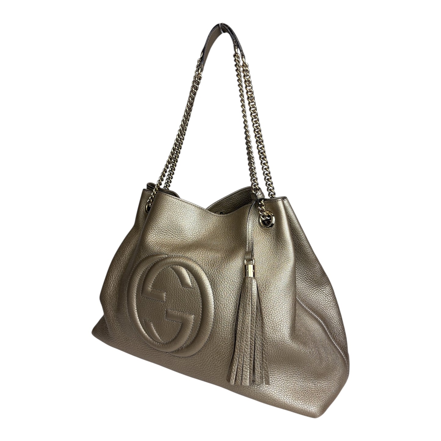Metallic Soho Chain Tote Bag