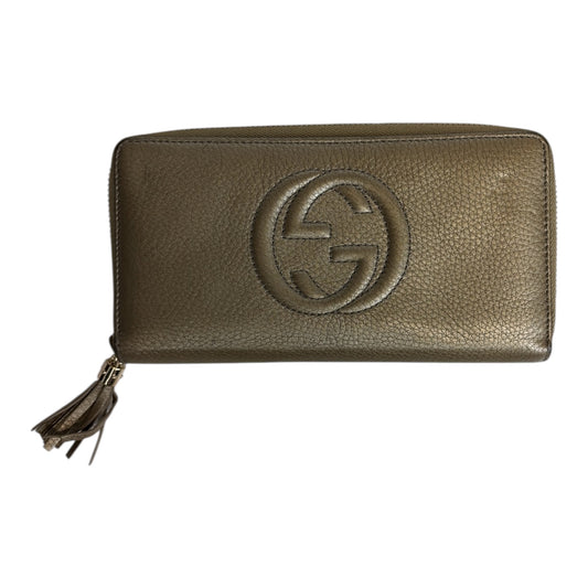 Embossed Soho Logo Long Zip Wallet