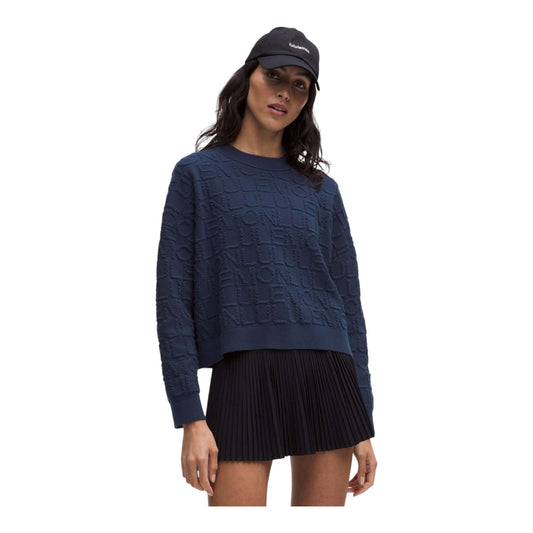 Cotton-Blend Jacquard Crewneck Sweater size Medium