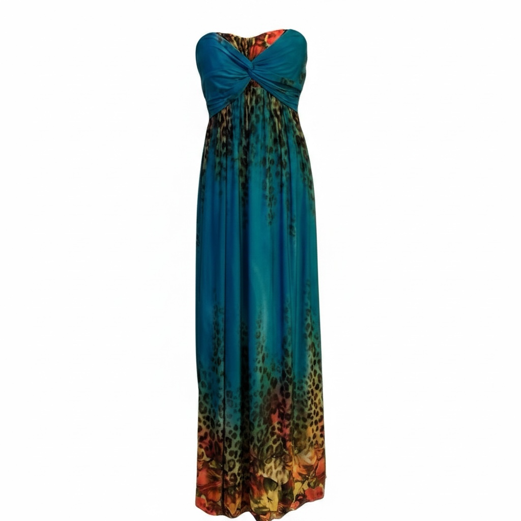 Multi Colour Animal Print Maxi Dress size 4