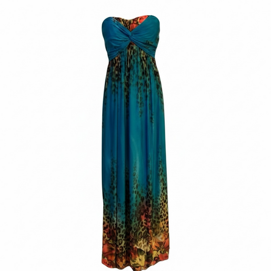Multi Colour Animal Print Maxi Dress size 4