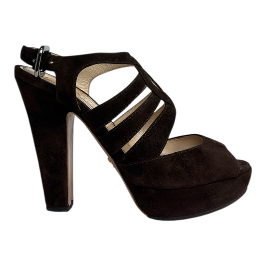 Suede Cage Pumps size 35.5