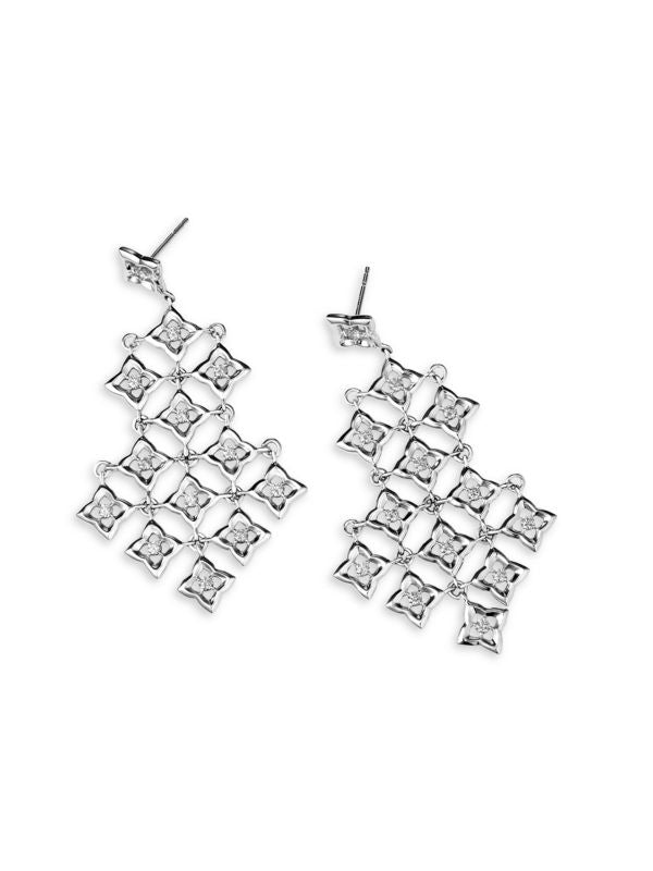 Quatrefoil Chandelier Earrings with Diamonds