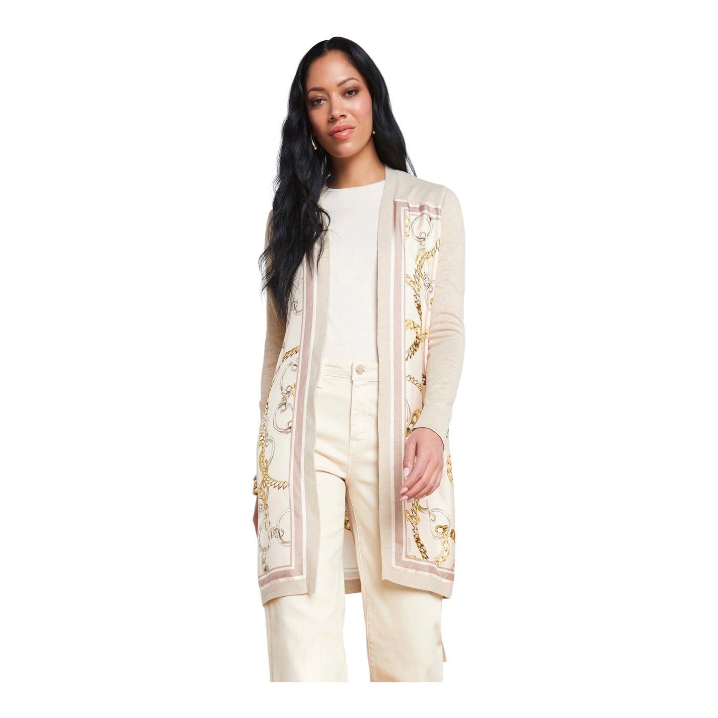 Beverly Silk-Panel Cardigan size S/M