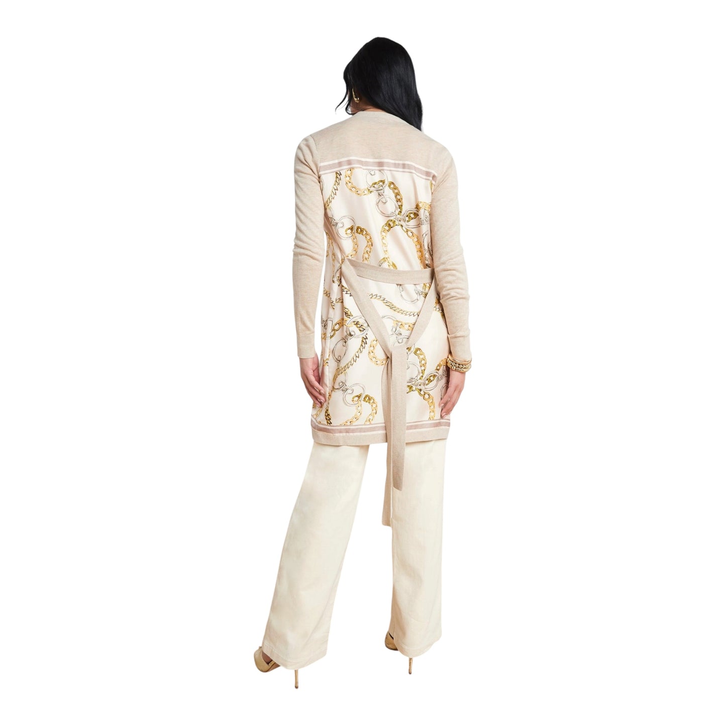 Beverly Silk-Panel Cardigan size S/M