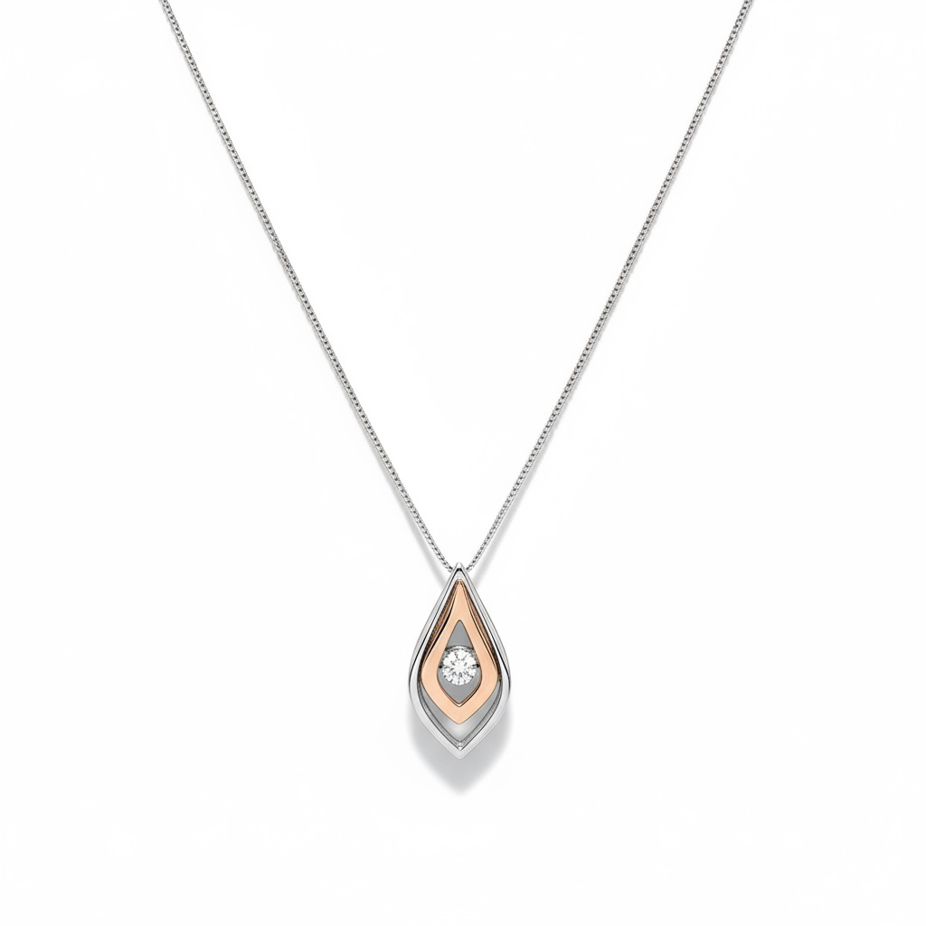 Two-Tone Teardrop Necklace