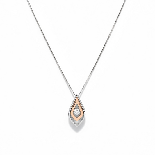 Two-Tone Teardrop Necklace