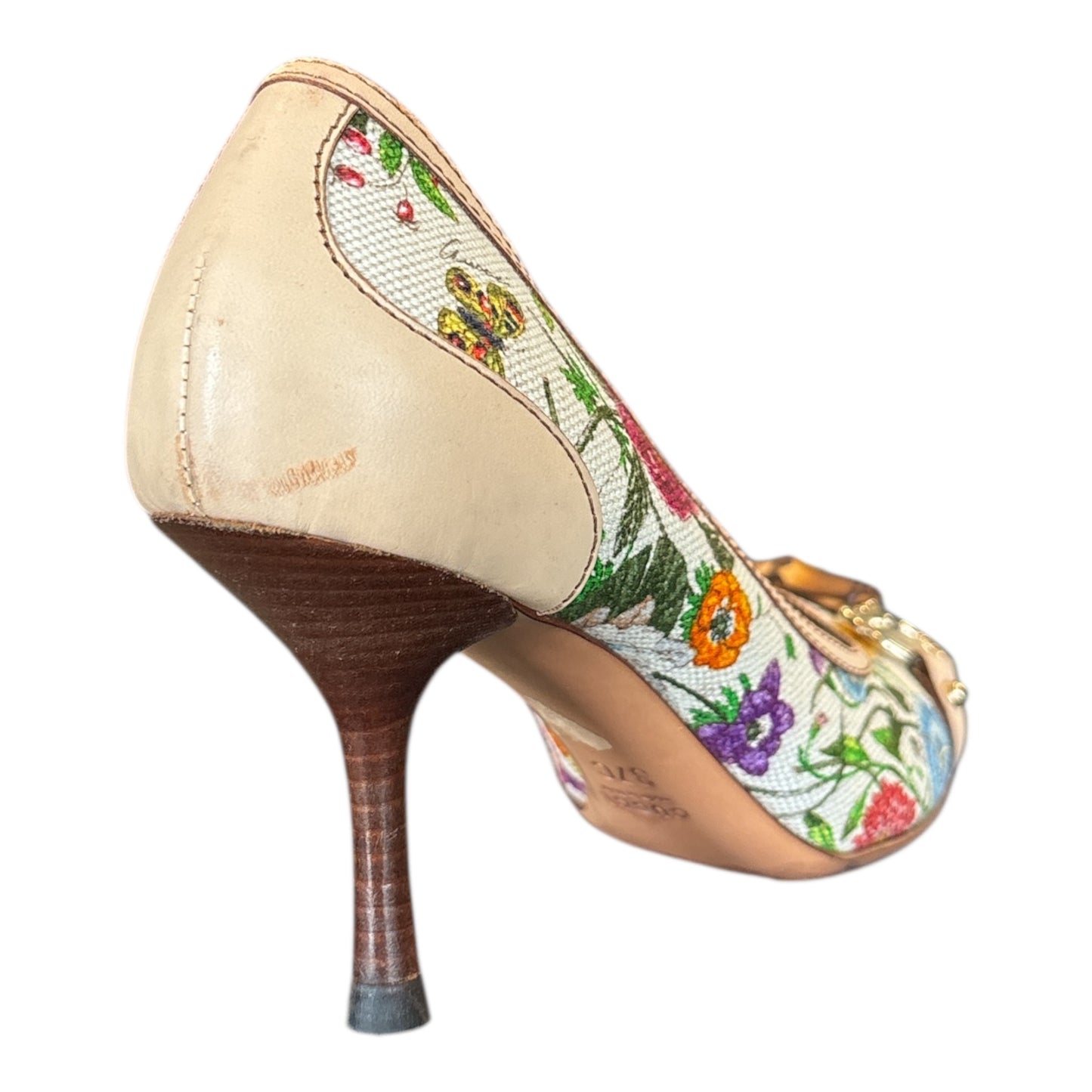 Floral Bamboo Horse Bit Pumps size 37