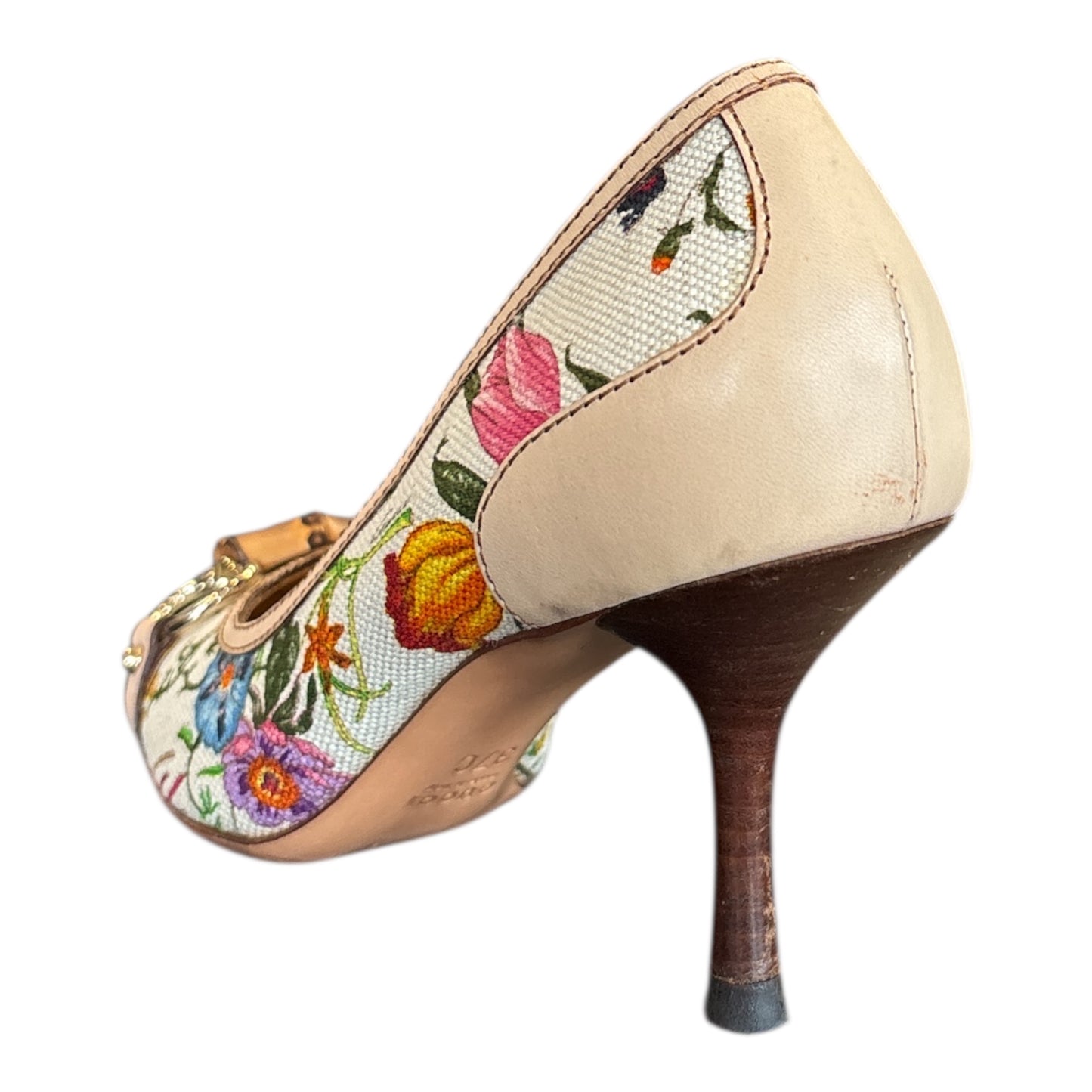 Floral Bamboo Horse Bit Pumps size 37