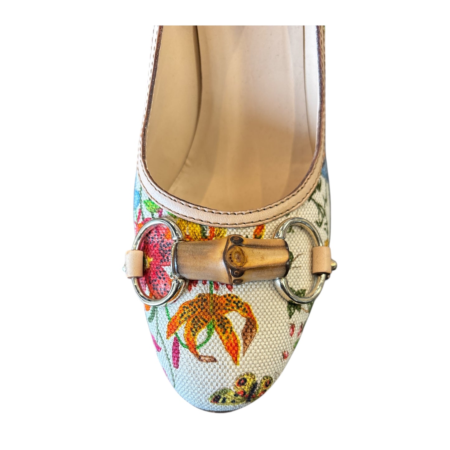 Floral Bamboo Horse Bit Pumps size 37
