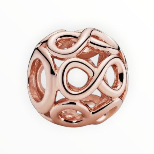 14k Rose Openwork Infinity Charm
