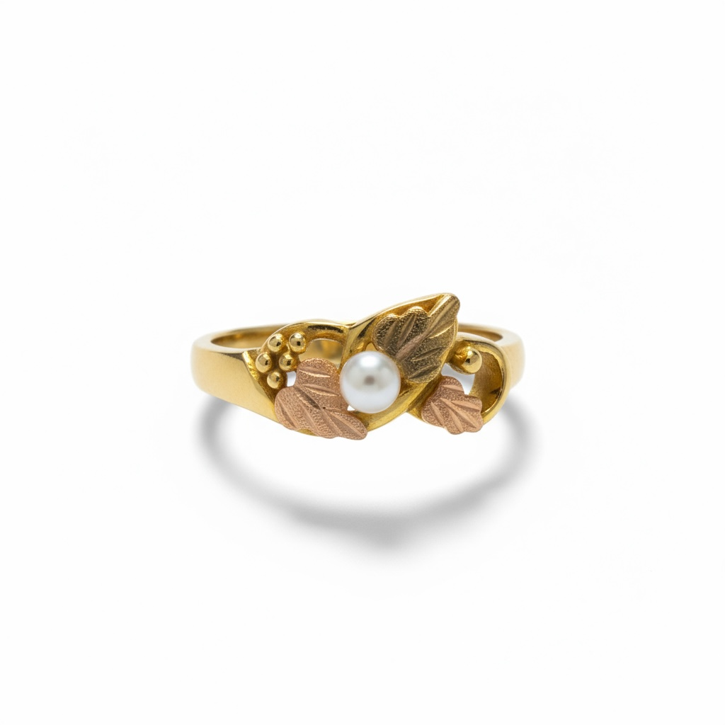 10k Pearl Ring size 5.5