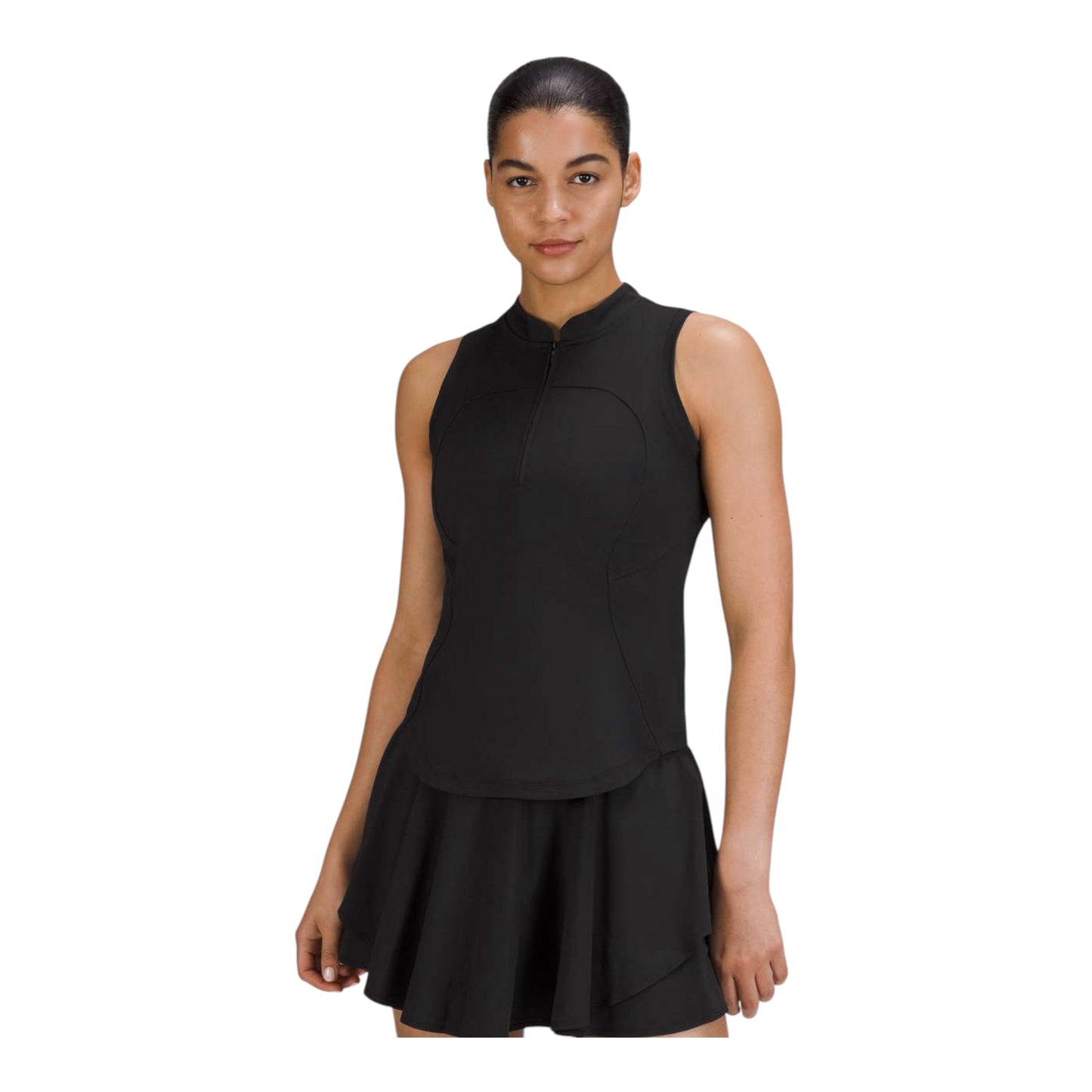 Front-Zip Mock-Neck Tennis Tank Top size 6