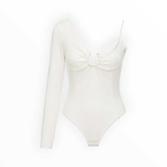 Ring-Detail Long Sleeve Bodysuit size M
