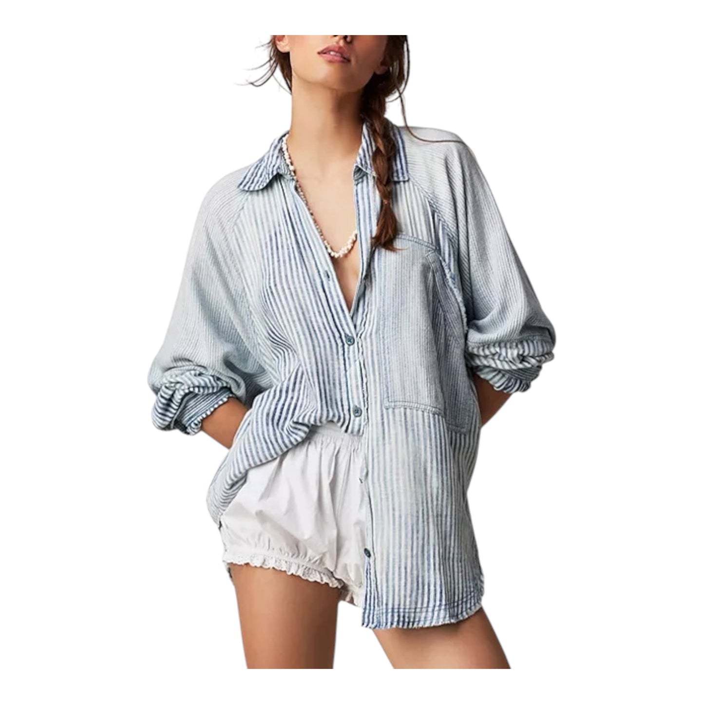 Indigo Skies Stripe Shirt size Small