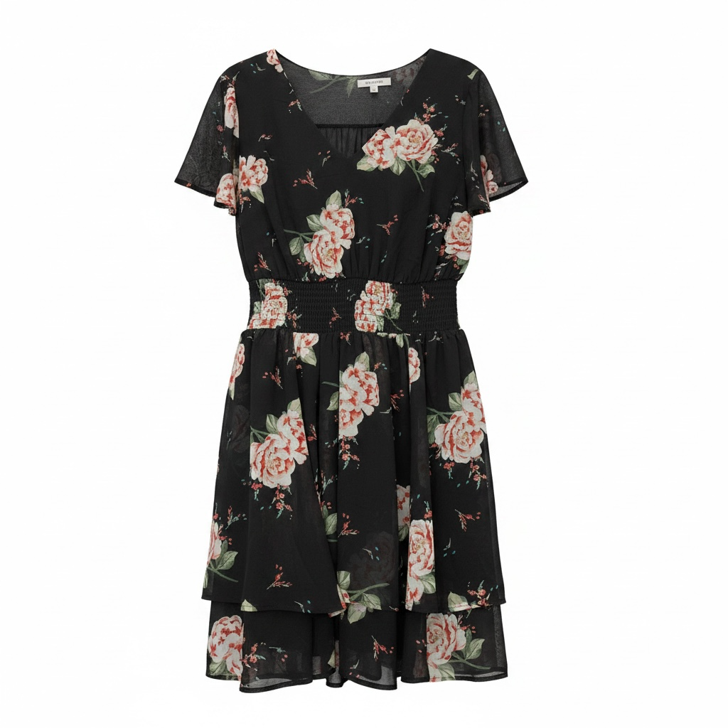 Smocked Waist Mini Dress size 0 (Large)