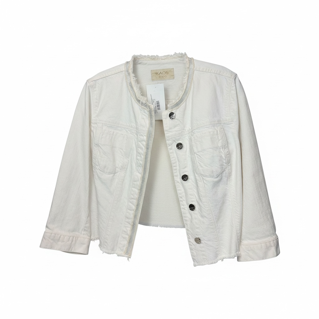 Shimmer Trim Denim Jacket size Small