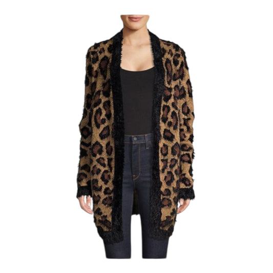Fluffy Leopard Print Cardigan size XSmall