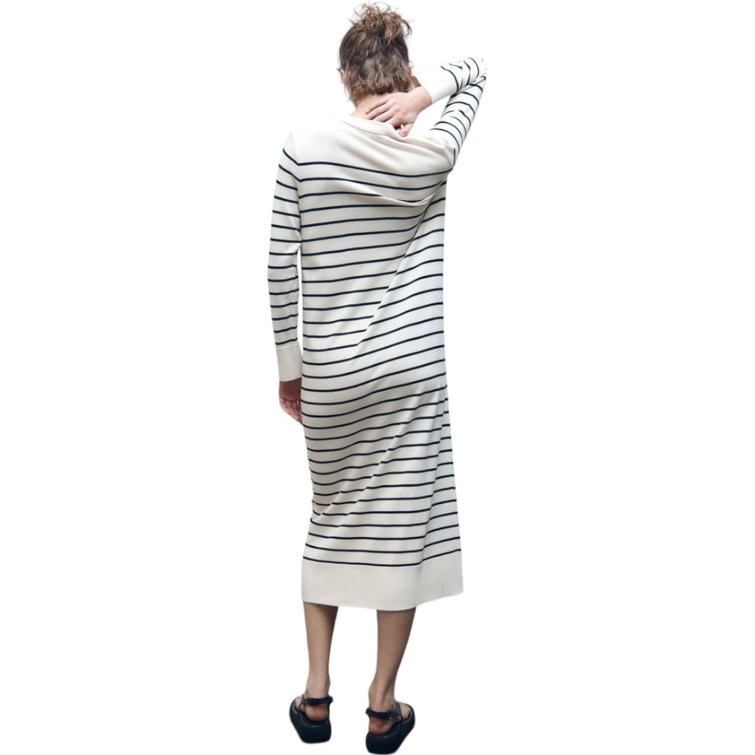 Striped Knit Maxi Dress Small