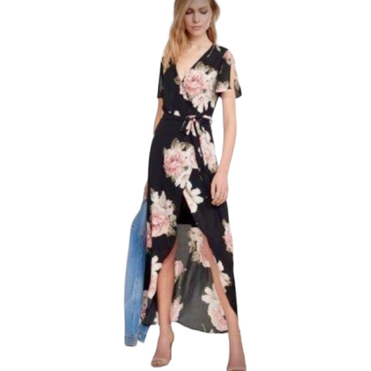 Floral Wrap High Low Dress XSmall