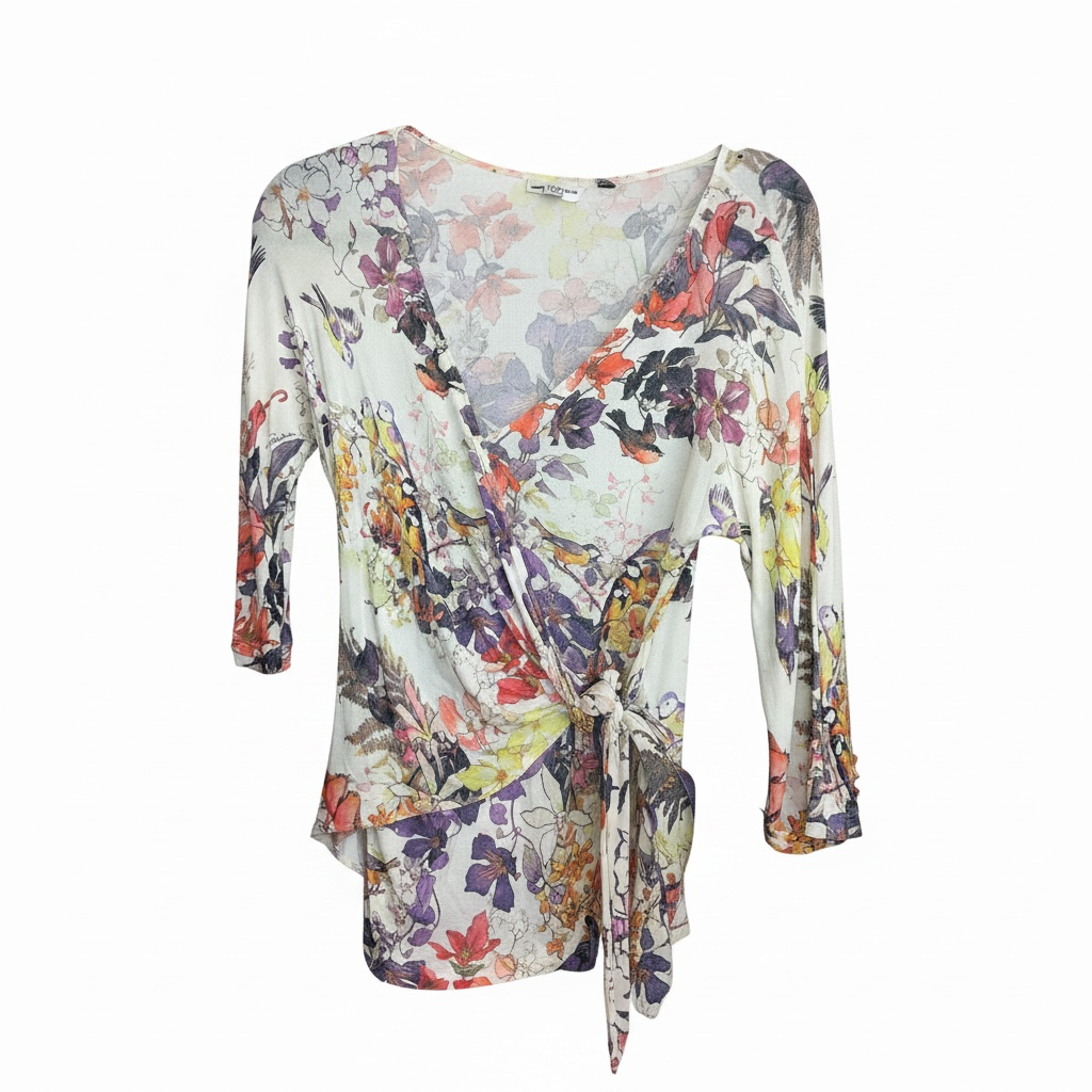 Floral Waist Tie Top size 46