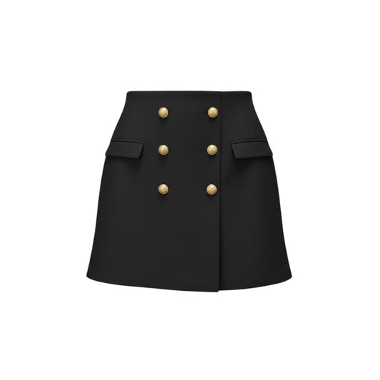 Golden Button Mini Skirt size S NWT